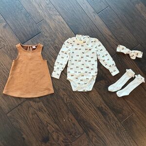PL baby by petit lem bow outfit set